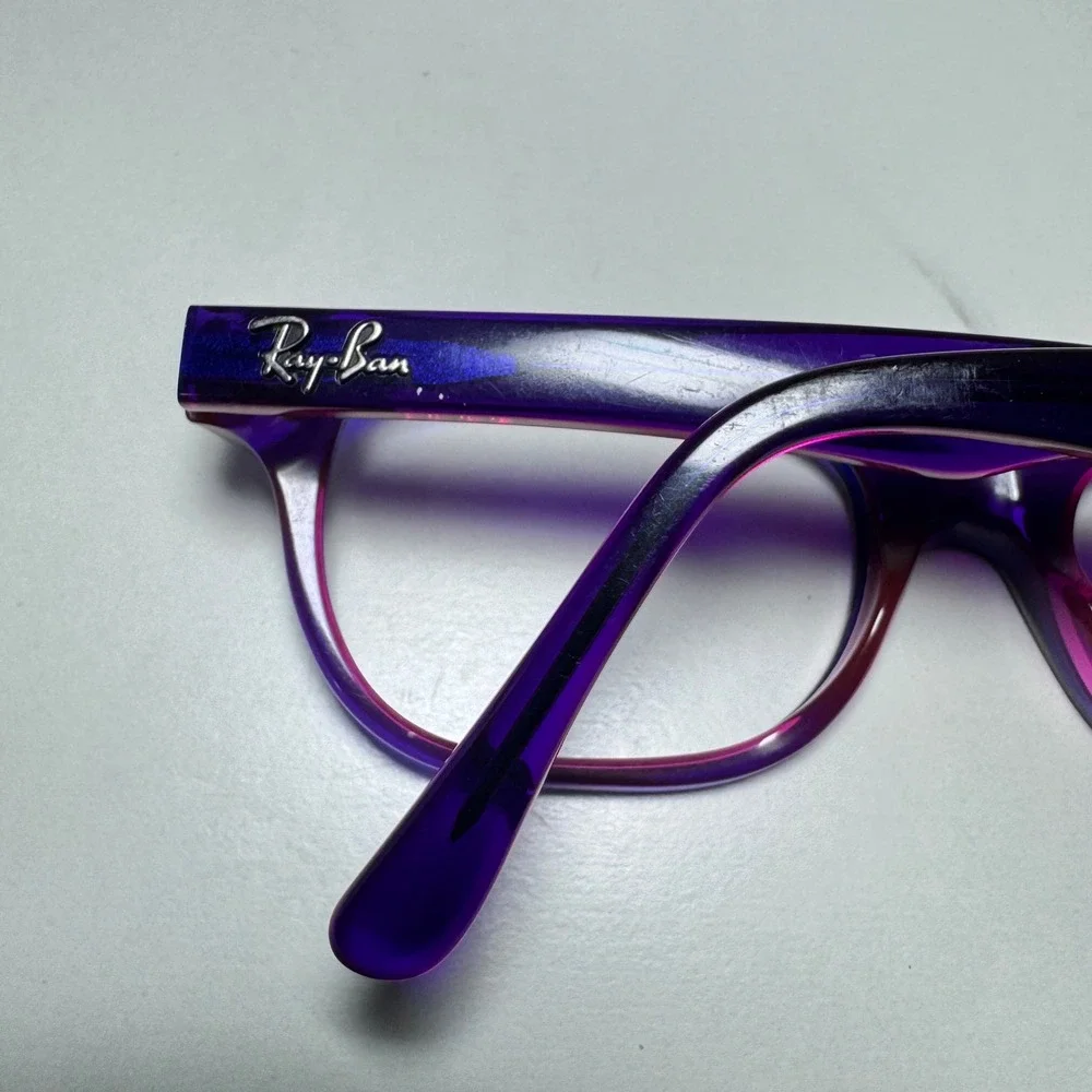 Ray-Ban RB 1555 3666 Purple Pink Rectangular Eyeglasses Frames 46-16-125